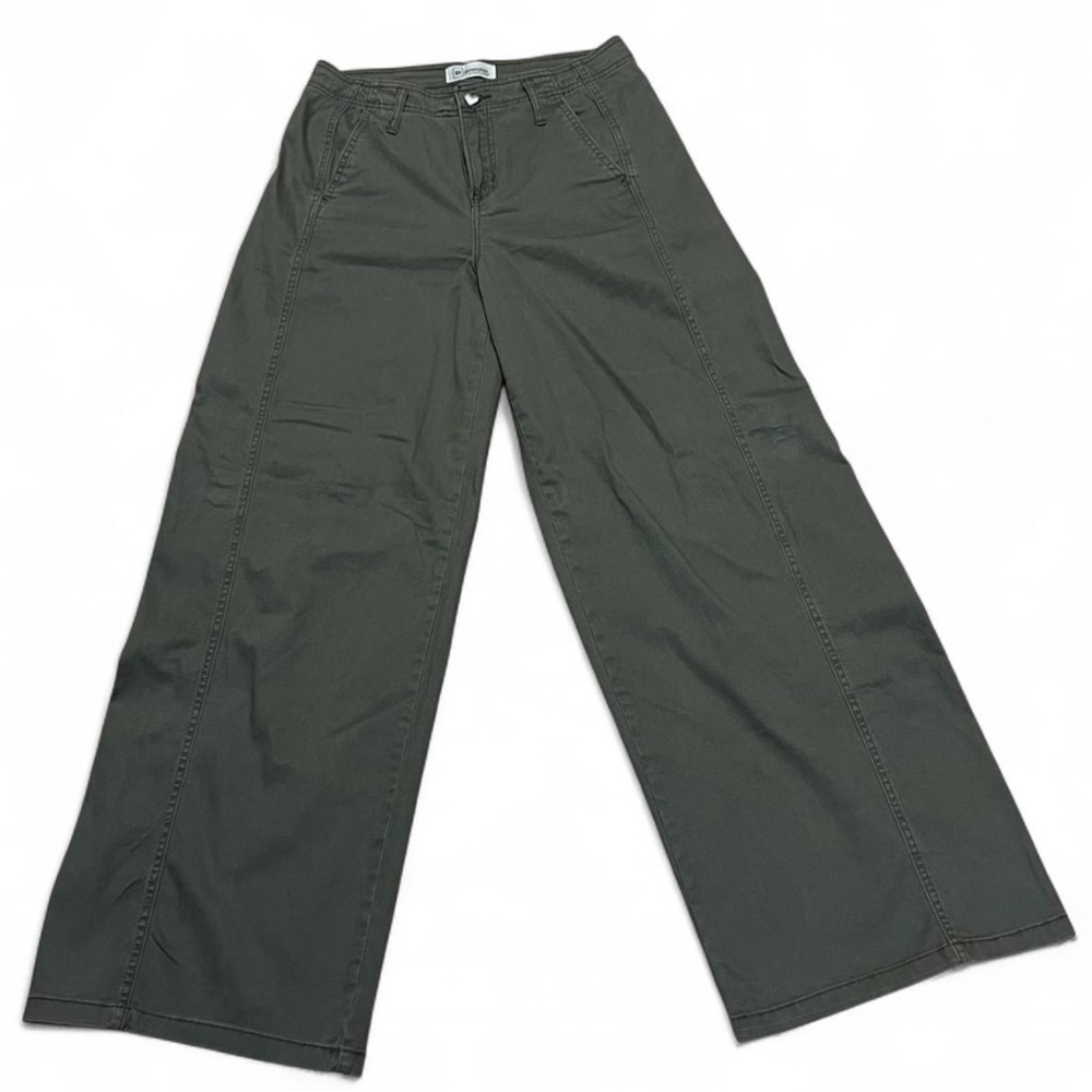 RE Generation Celebrity‎ Pink Olive Green Wide Leg High Rise Pants 9/29